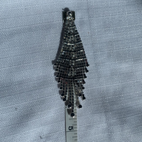 Zara Bling Chandelier Silver Clear Rhinestone Earrings, NWT in factory packaging - Picture 8 of 8